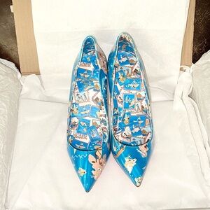 Christian Louboutin Hot Chick pumps 100mm patent blue Greek Odyssey EU38.5
